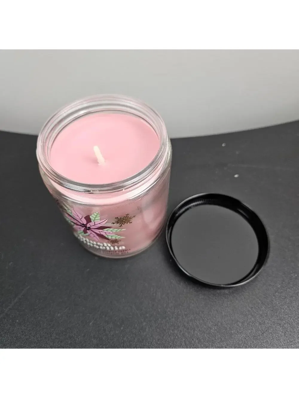 Bath and Body Works Blush Poinsettia Mason Single Wick Candle - Picture 3 of 5